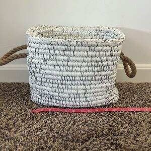 Woven rope basket.